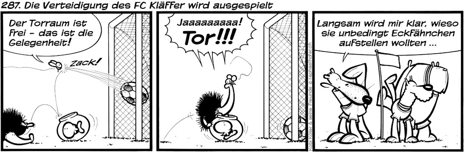 287. Die Verteidigung des FC Kläffer wird ausgespielt